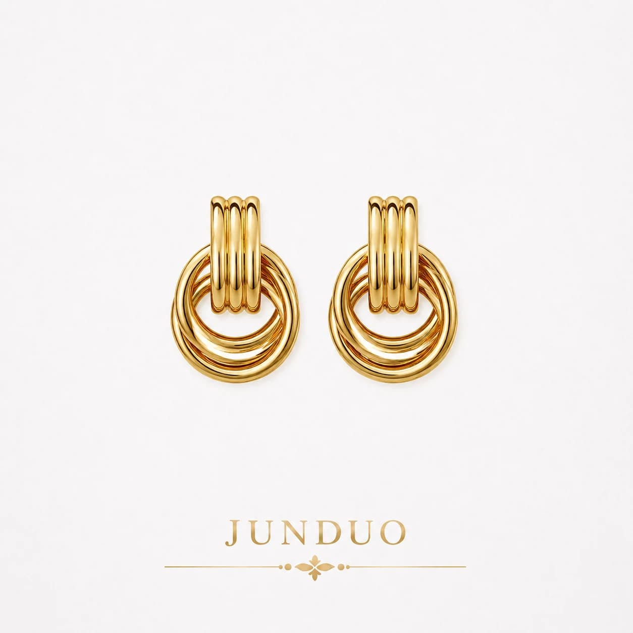 Layered Knot Stud Earrings EH05001 1