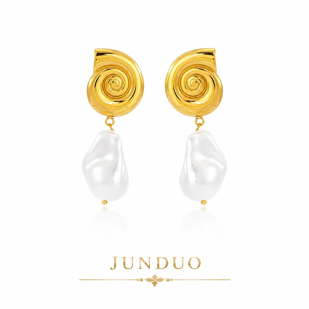 Swirl Pearl Drop Earrings EH05006 1