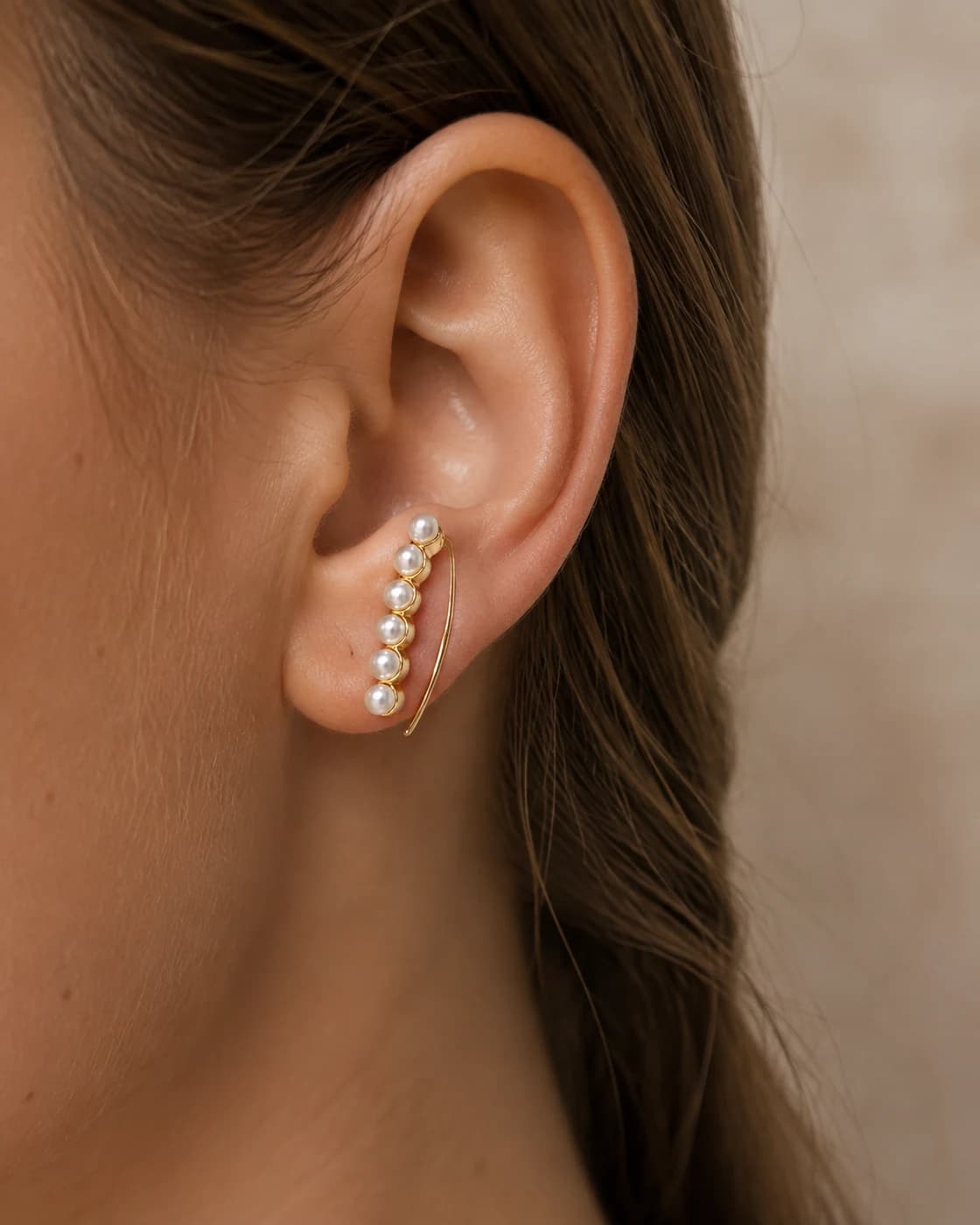 Pearl Ear Crawler Earrings EH05008 2