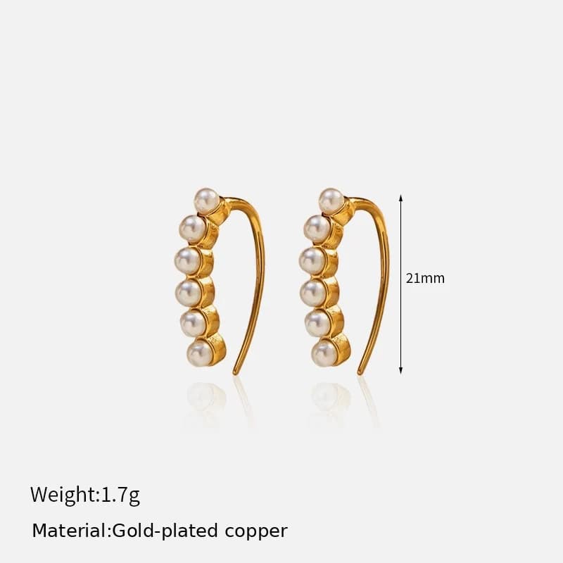 Pearl Ear Crawler Earrings EH05008 3