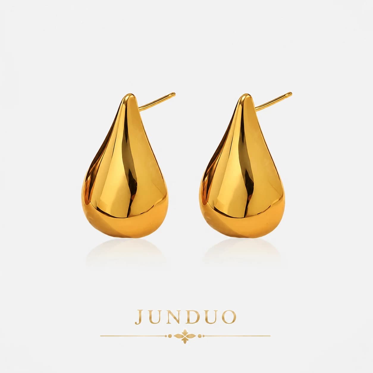 Smooth Teardrop Stud Earrings EH05010 1