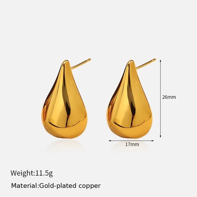 Smooth Teardrop Stud Earrings EH05010 3