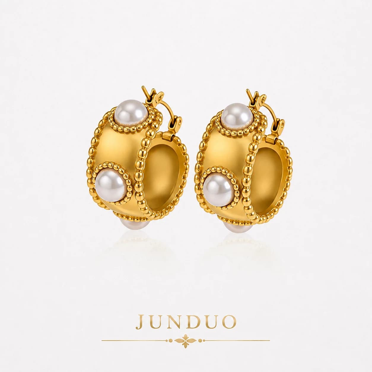 Vintage Pearl Hoop Earrings EH05012 1