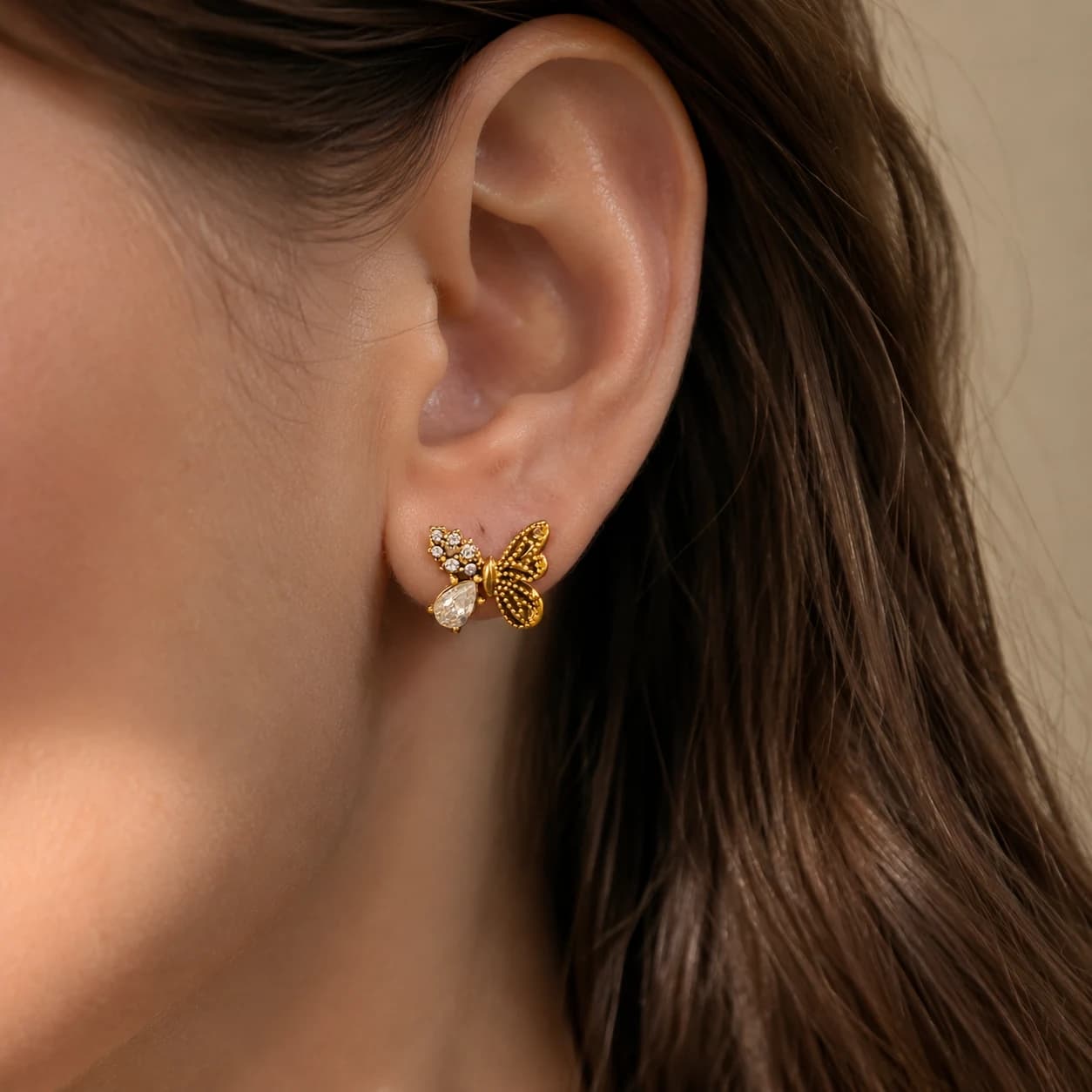 Crystal Butterfly Stud Earrings EH05014 2