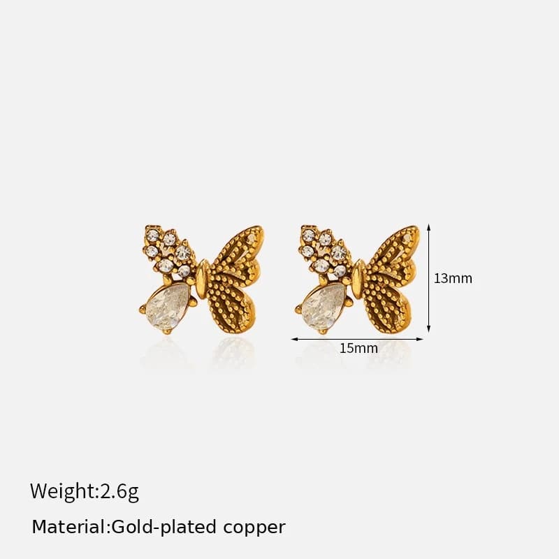 Crystal Butterfly Stud Earrings EH05014 3
