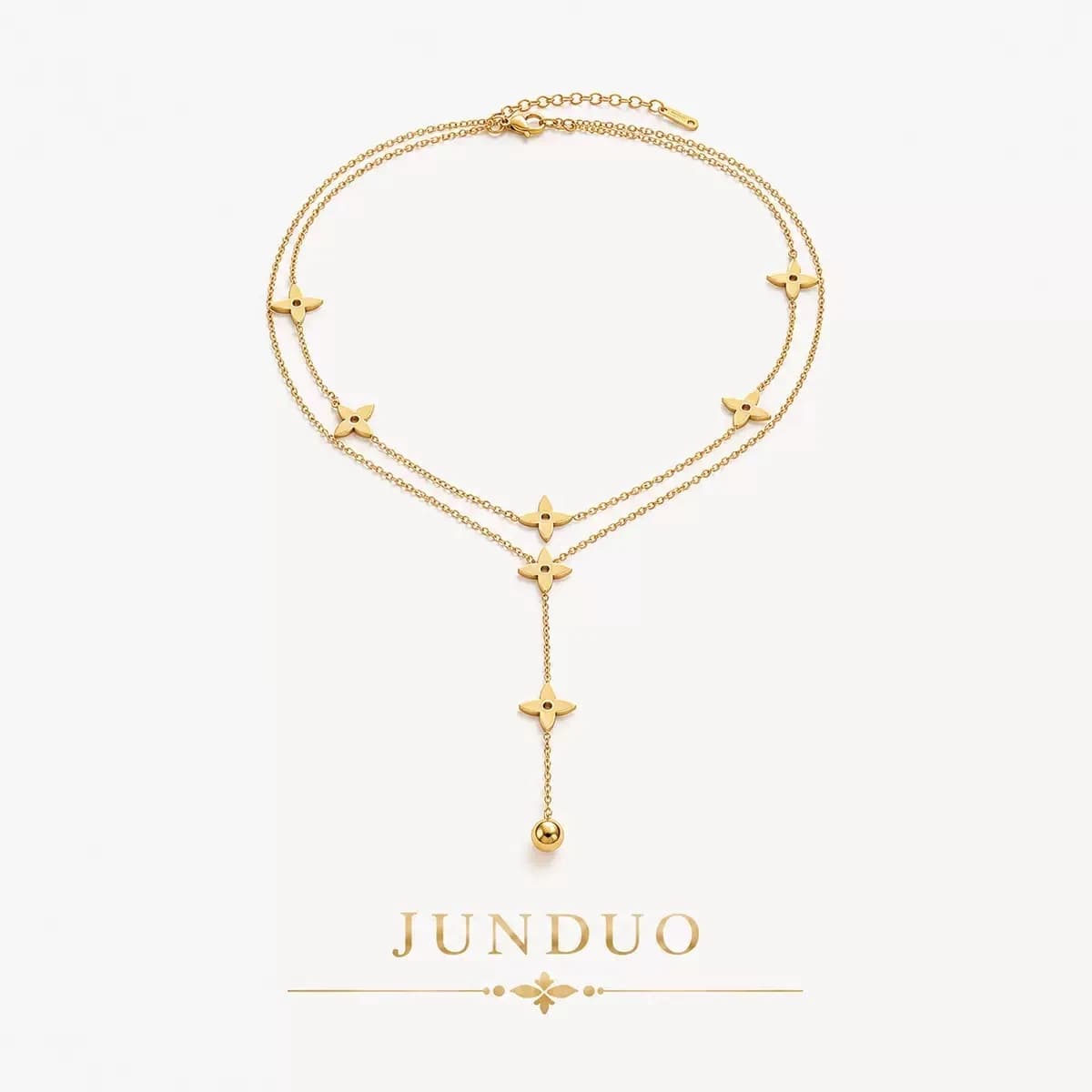 Star Drop Layered Necklace XL05000 1