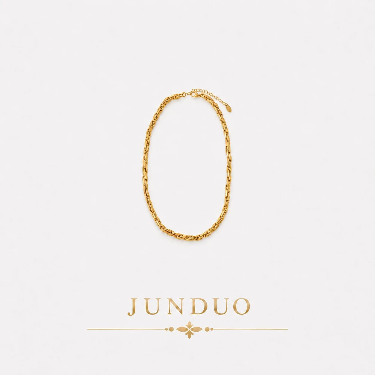Textured Gold Chain Necklace XL05001 1