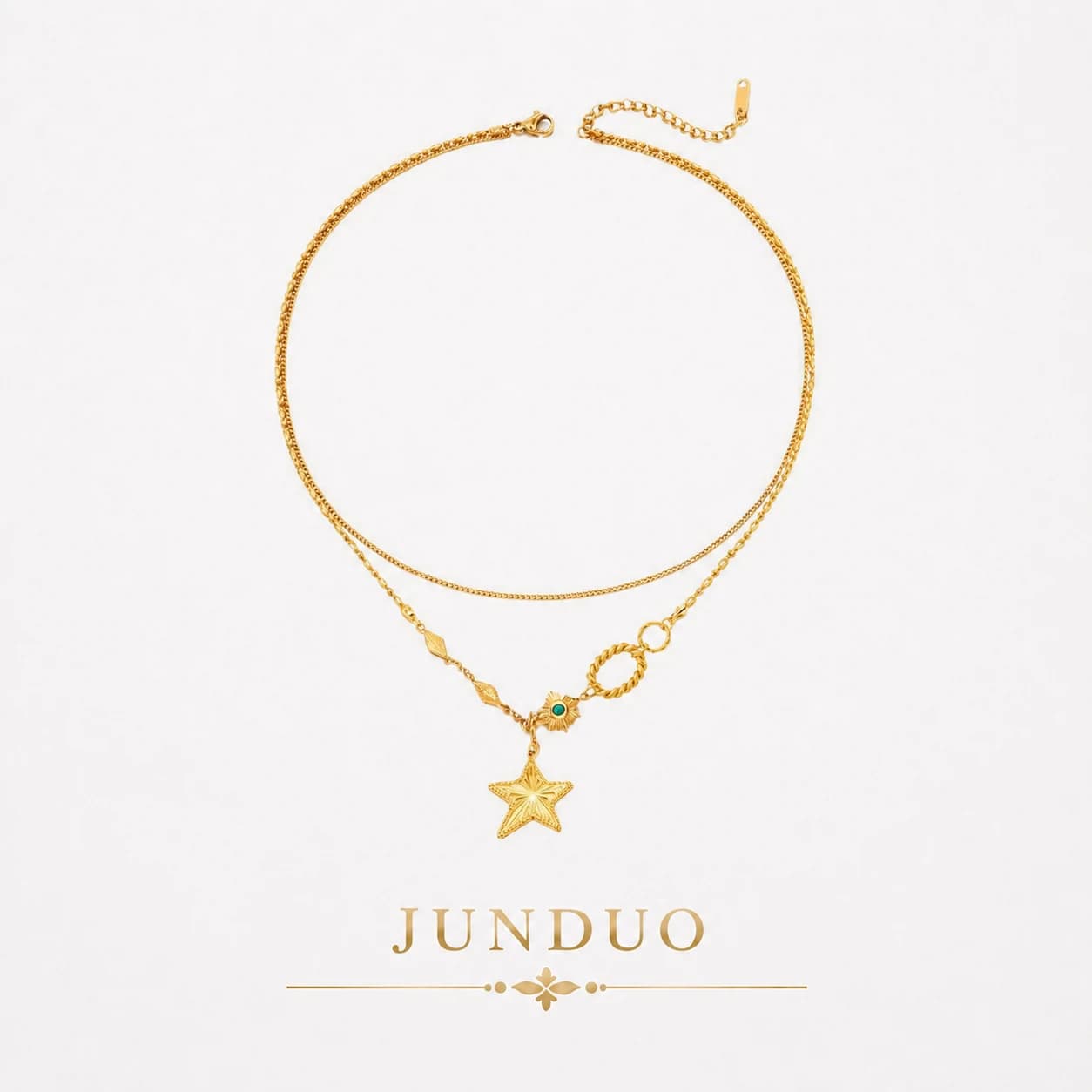 Star Charm Layered Choker Necklace XL05003 1
