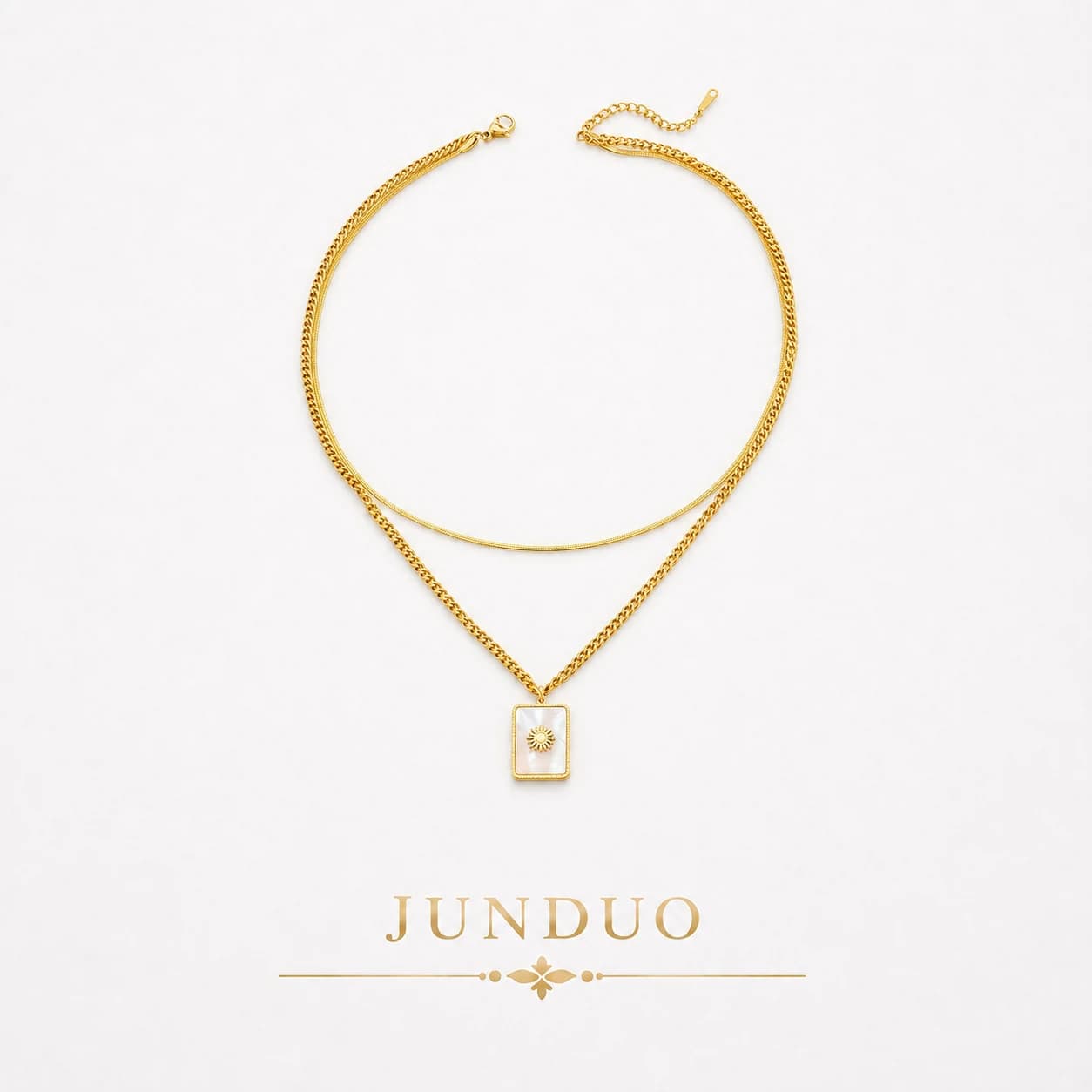 Square Pendant Minimal Necklace XL05006 1